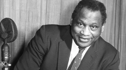 Paul Robeson during his visit to the UK in 1958