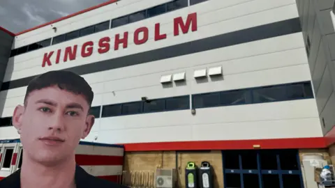 Olly Alexander in front of Kingsholm stadium