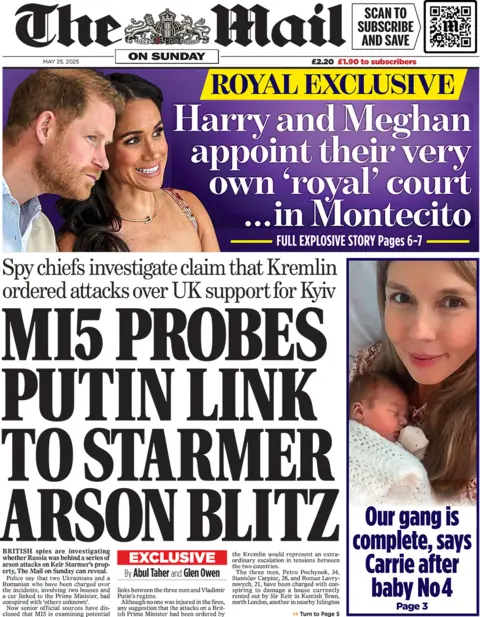  "MI5 probes Putin link to Starmer arson blitz"