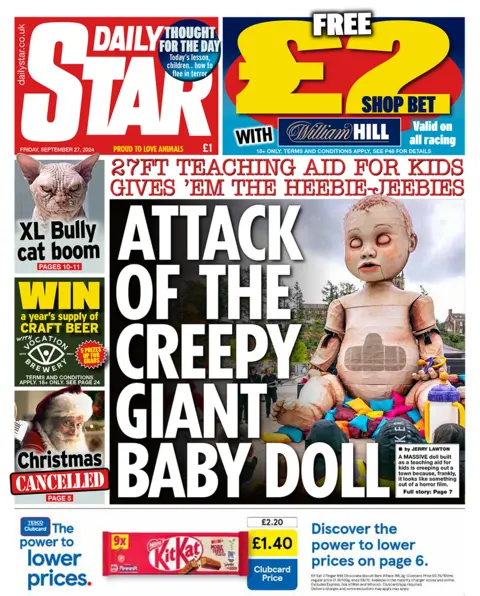  'Attack of the creepy giant baby doll'.