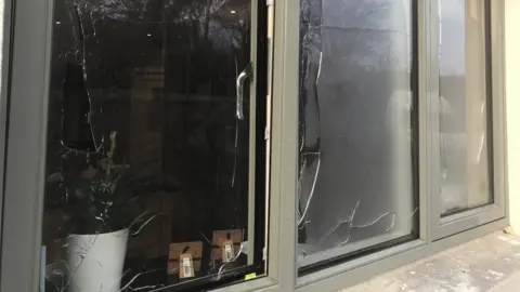 Rodney Edwards/ Impartial Reporter Bedroom windows were damaged in the arson attack