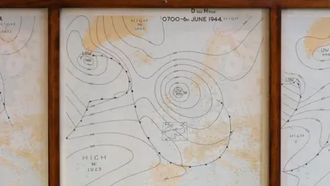 Getty Images A weather map for conditions in the English Channel on D-Day 