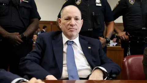 Getty Images Harvey Weinstein in court on Tuesday