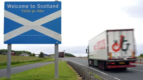 OLI SCARFF/AFP/Getty Welcome to Scotland sign