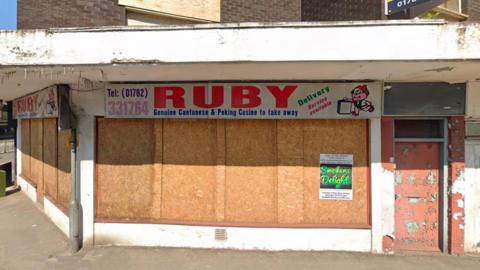 The closed down Chinese takeaway shop that housed a cannabis farm