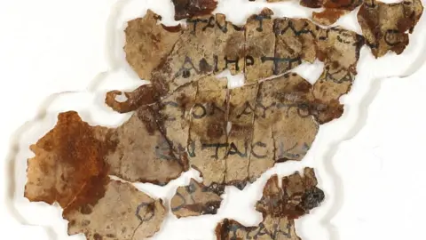 Israel Antiquities Authority Fragments of parchment found in the Cave of Horror