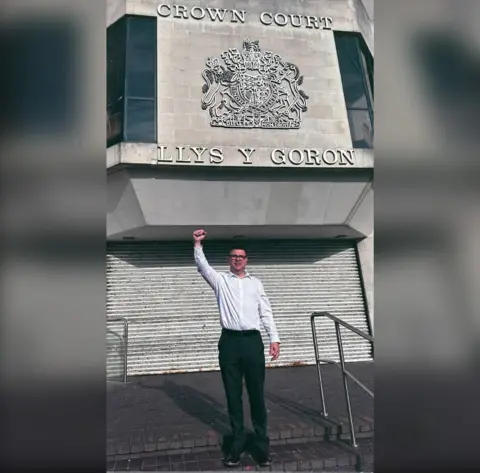 Buckle family Brian Buckle outside court