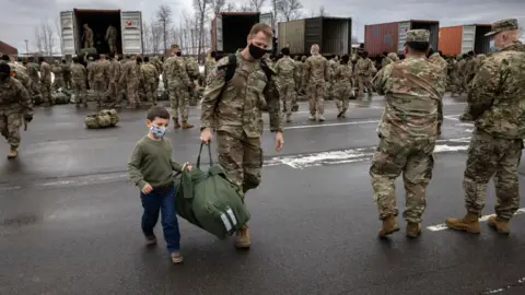 Getty Images Troops returning from Afghanistan deployment earlier this month