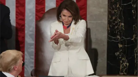 Getty Images Speaker Nancy Pelosi clapping