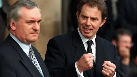 PAcemaker Tony Blair and Bertie Ahern in 1997