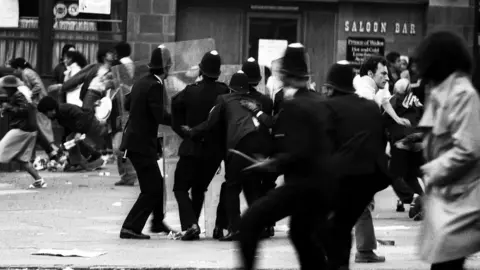 PA Media Photo dated 10 July 1981 of the Brixton riots