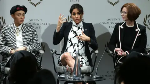 Getty Images Meghan speaking at the discussion