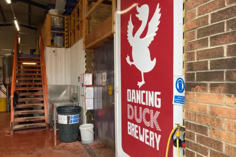 Inside the Dancing Duck Brewery