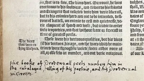 Cambridge University/Phoenix Public Library/PA Wire Text annotated by poet John Milton