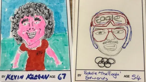 Flax Bourton Primary School Kevin Keegan and Eddie 'The Eagle'