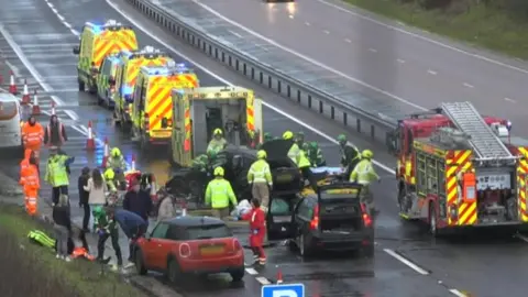 Crash on A120 near Felsted in Essex