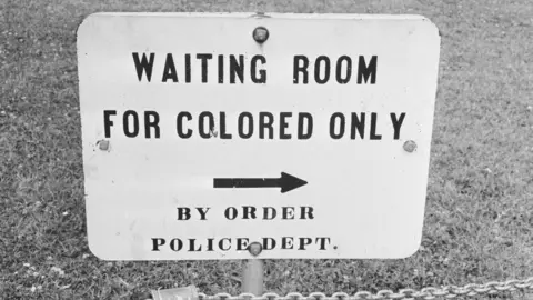 Getty Images A sign in Jackson, Mississippi which reads 'Waiting Room For Colored Only by order Police Dept.', 25th May 1961.