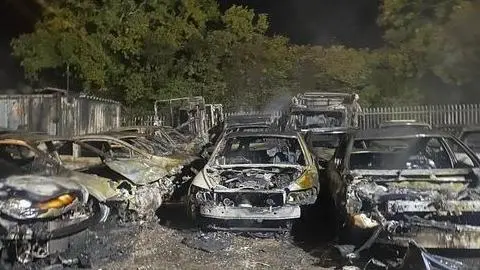 Devon and Somerset Fire and Rescue Service Cars damaged by fire