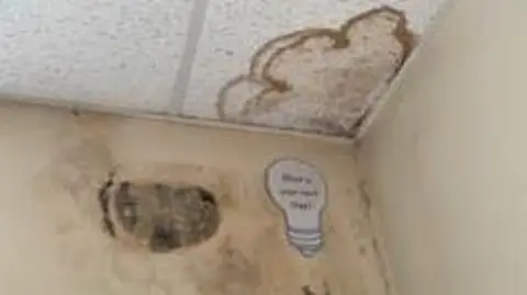 Battling Brook Primary Schools Mould and stains in the corner of a classroom