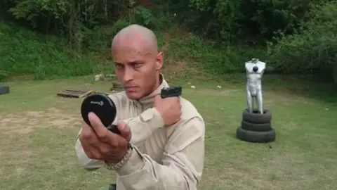 Instagram Pérez practices target-shooting tricks on Instagram