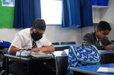 PA Media Pupils from years 7 and 11 return to Manor High School in Oadby, Leicestershire, currently the school has adopted a voluntary policy with regards to students wearing face coverings.