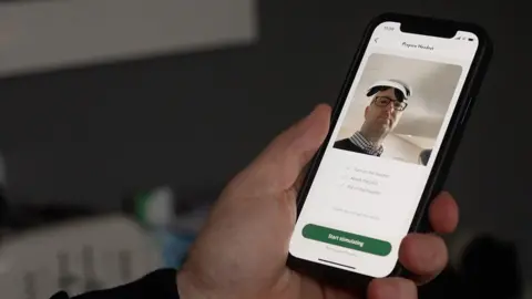 Ant Saddington/BBC The app that controls the headset