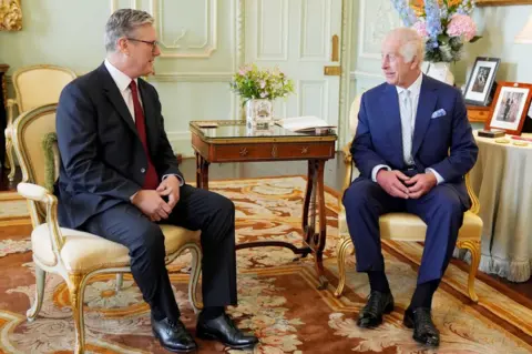 Getty Images Prime Minister Sir Keir Starmer meets King Charles at Buckingham Palace after winning the general election in May 2024