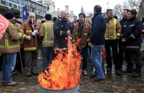 PA Media FBU members on strike in 2015