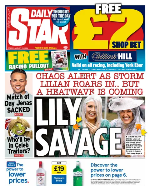 Front page of the Daily Star, August 23