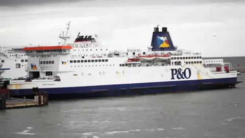 Getty Images A P&O Ferries ferry docked at Dover