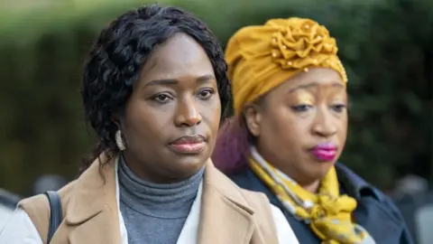 PA Media Sisters of Sheku Bayoh, Kadi Johnson and Kosna Bayoh outside Capital House in Edinburgh