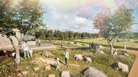 A CGI image of the proposed Wild Rutland visitor centre