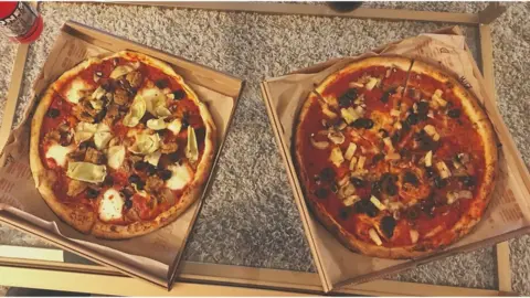 Lucy Sutcliffe Two vegan pizzas. Photo: Lucy Sutcliffe