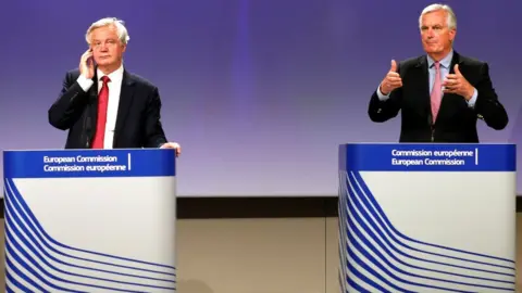 Reuters David Davis and Michel Barnier