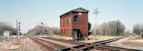 John Sanderson Tower at diamond crossing, Walkerton, Indiana