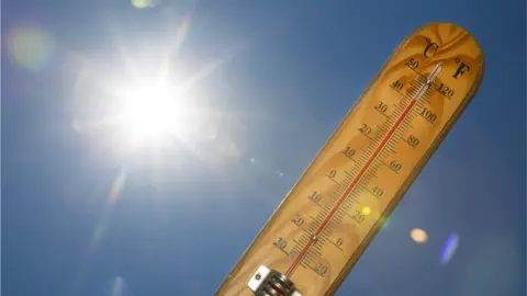 Getty Images thermometer in the sun