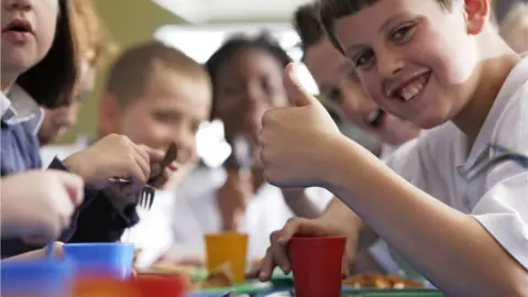 Getty Images children eating school meal