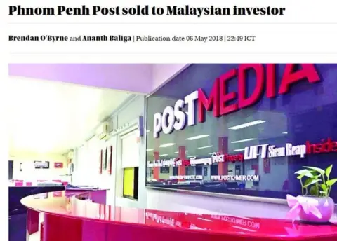 Article on Phnom Penh Post website saying: Phnom Penh Post sold to Malaysian investor