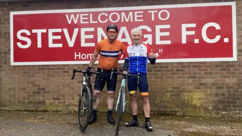 Mark Crowther Mark Crowther and a friend at Stevenage FC