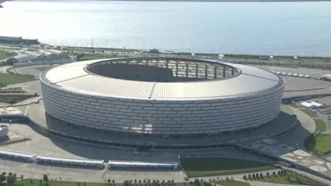 The stadium in Baku