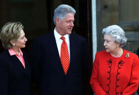 PA US President Bill Clinton and his wife Hillary meet Britain's Queen Elizabeth II at Buckingham Palace, in London.