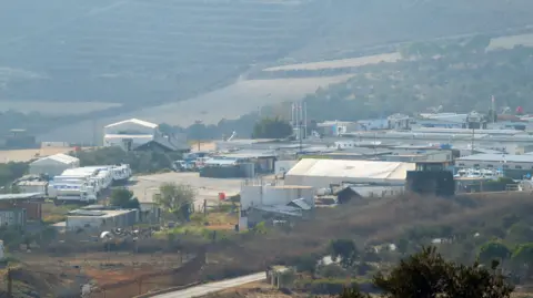 EPA The base of the United Nations Interim Forces in Lebanon (UNIFIL) in Ebel El Saqi Marjeyoun District, southern Lebanon, 10 October 