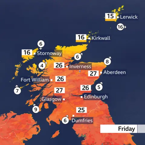 temperature map of scotland