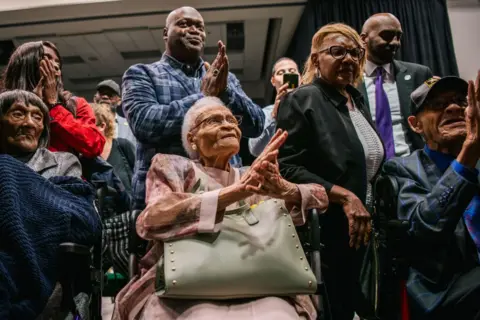 Getty Images The last known survivors of the Tulsa Race Massacre in a 2021 image