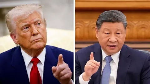 Composite image of US President Donald Trump and China's President Xi Jinping. 