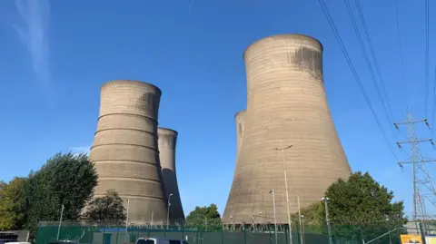 The cooling towers at the old West Burton A power station
