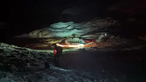 Wasdale MRT A helicopter in the Lake District