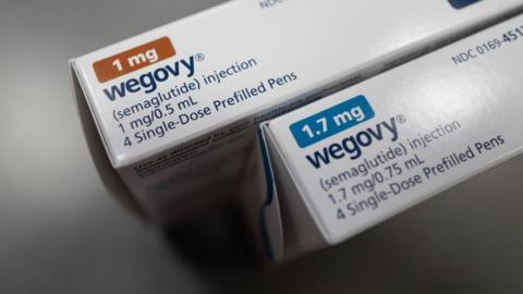 Boxes of the injectable weight-loss medication Wegovy