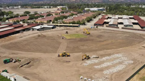 Construction begins on the square and outfield at the LA 2028 cricket venue in Pomona 