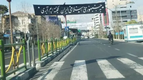 An almost empty road in Tehran, Iran